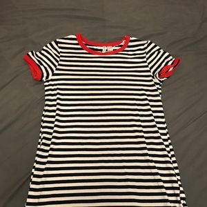 Navy Blue and White T- Shirt Dress